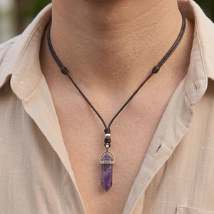 Collar Ajustable Péndulo Amatista