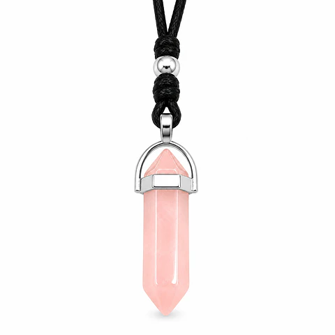 Collar Ajustable Luminoso Piedra Rosada Fluorescente 