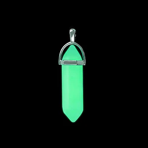 Collar Ajustable Luminoso Piedra Verde Fluorescente 