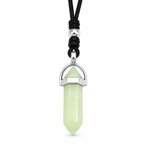 Collar Ajustable Luminoso Piedra Verde Fluorescente 