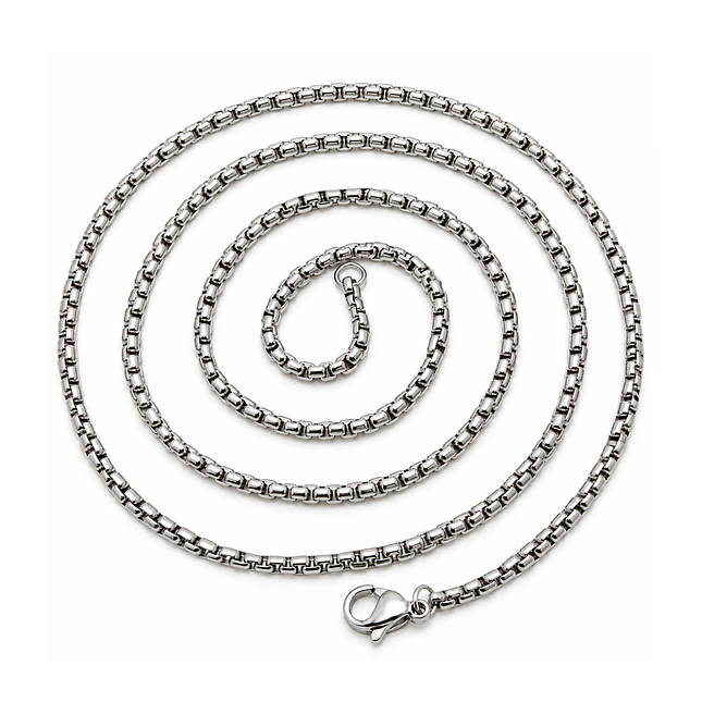 Cadena de Acero Estilo Veneciana Plateada 3mm x 60cm 4