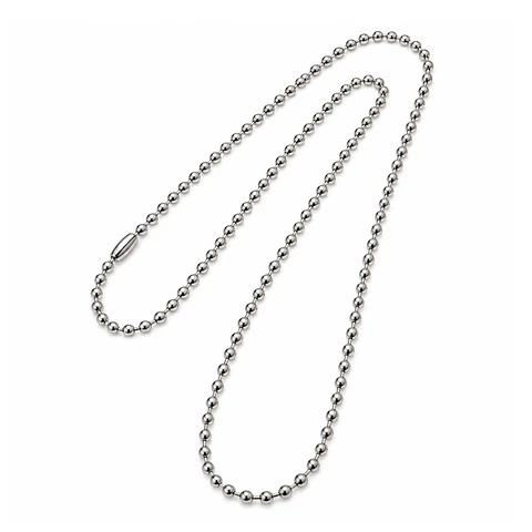 Cadena Estilo Militar Acero Plateado 3mm x 70cm