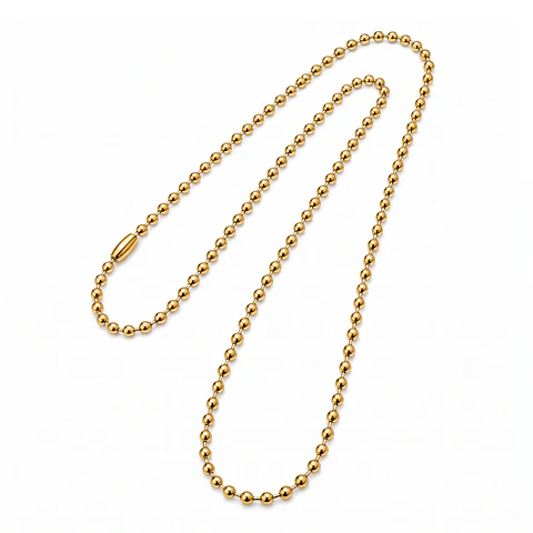 Cadena Estilo Militar Acero Dorado 3mm x 70cm
