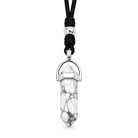 Collar Ajustable Péndulo Piedra Howlita