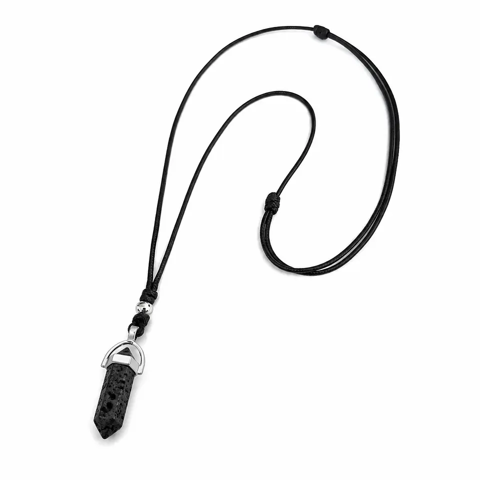 Collar Ajustable Péndulo Piedra Volcánica 4