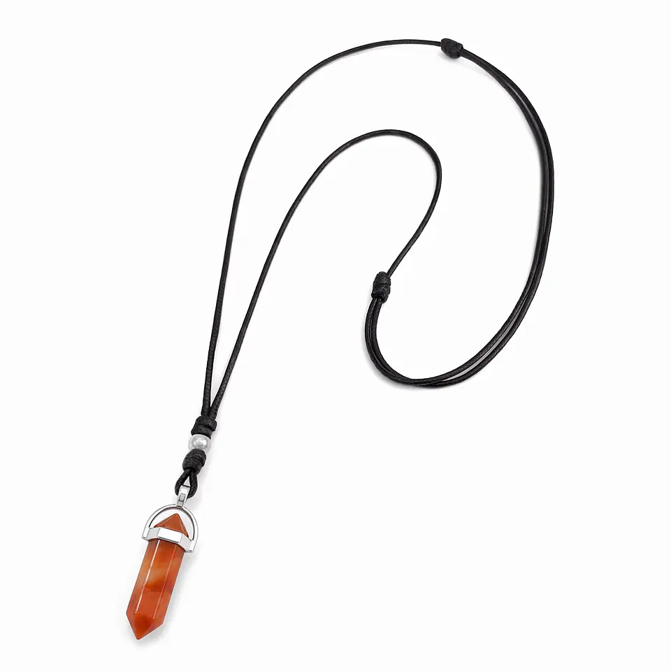 Collar Ajustable Péndulo Piedra Cornalina 4