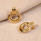 Topos Aretes Dona Minimalista Acero Inoxidable Dorado - Miniatura 3