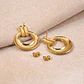 Topos Aretes Dona Minimalista Acero Inoxidable Dorado - Miniatura 4
