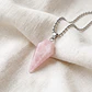 Collar Péndulo Piedra Cuarzo Rosado con Cadena Acero - Miniatura 3