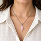 Collar Péndulo Piedra Cuarzo Rosado con Cadena Acero - Miniatura 2