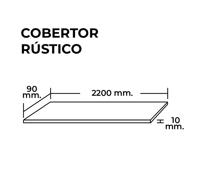 Cobertor Rustico Huella 90x10x2200mm Madera