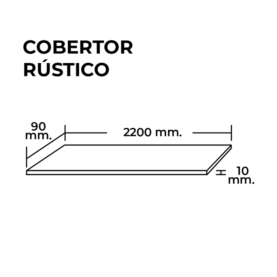 Cobertor Rustico Huella 90x10x2200mm Madera 2