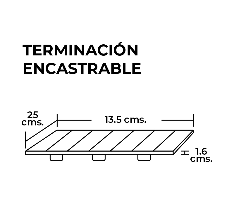 Terminación Encastrable Cedro Deck 135mm x 25mm x 16mm