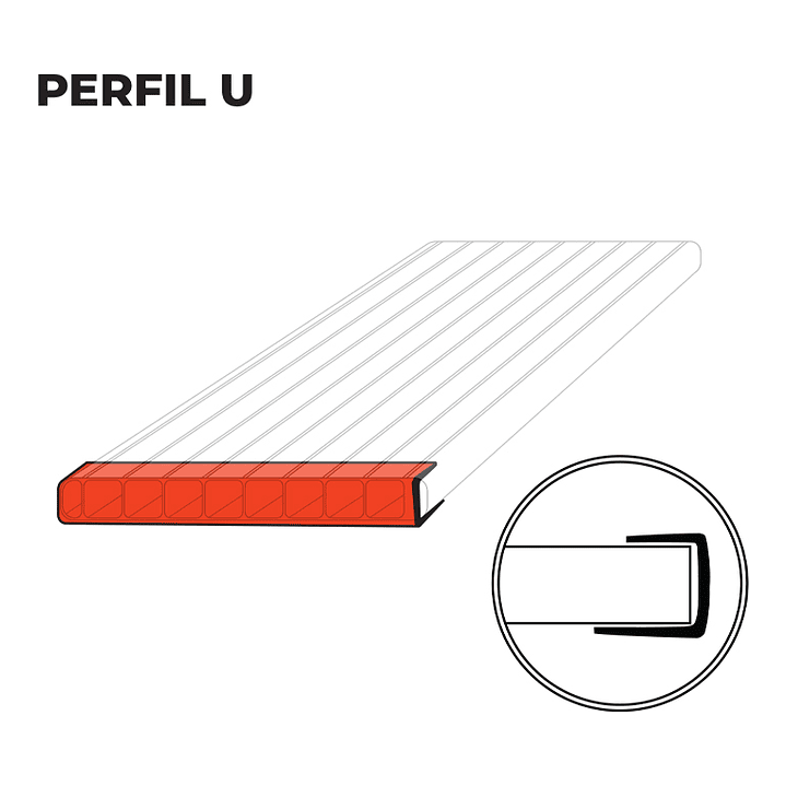 Perfil U 8/10 mm x 2.10 mts. 2