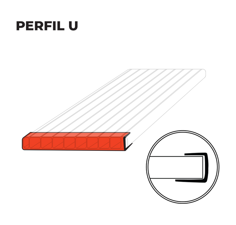 Perfil U 4/6 mm x 2.10 mts.