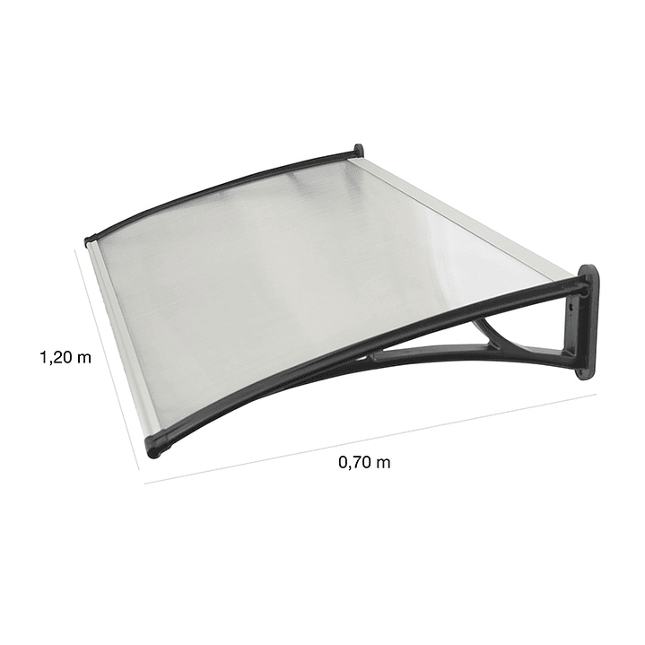 Alero Listo 0.70x1.20 mts Transparente	 1