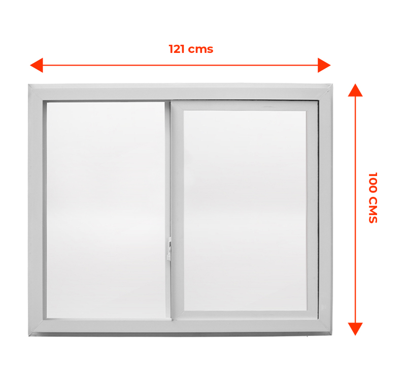 Ventana Vidrio Simple Corredera 121cm x 100cm Blanco  