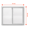 Ventana Vidrio Simple Corredera 121cm x 100cm Blanco  
