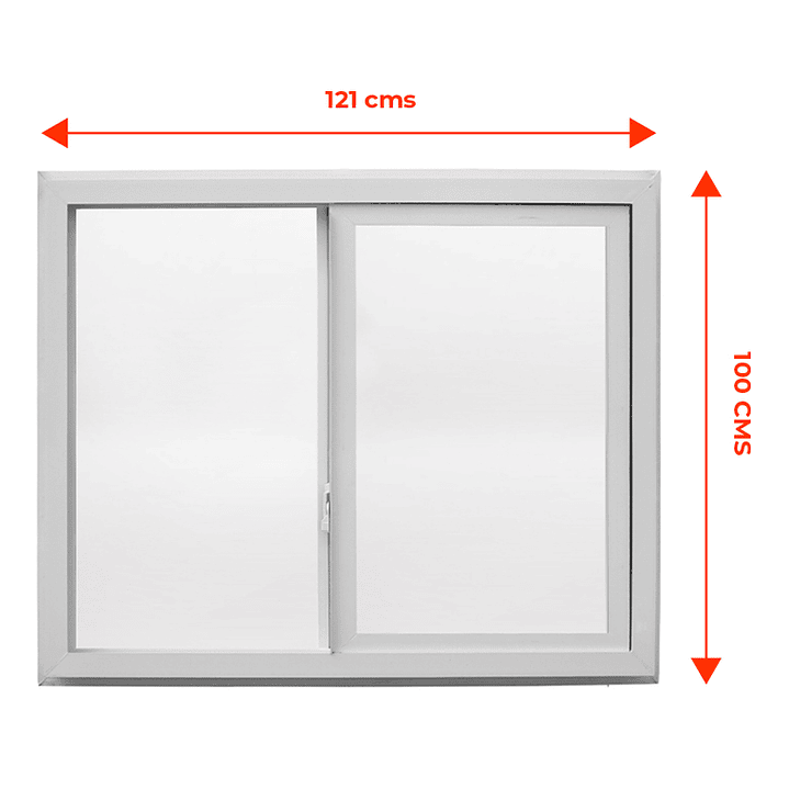 Ventana Vidrio Simple Corredera 121cm x 100cm Blanco   2