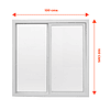 Ventana Vidrio Simple Corredera 100cm x 100cm Blanco 