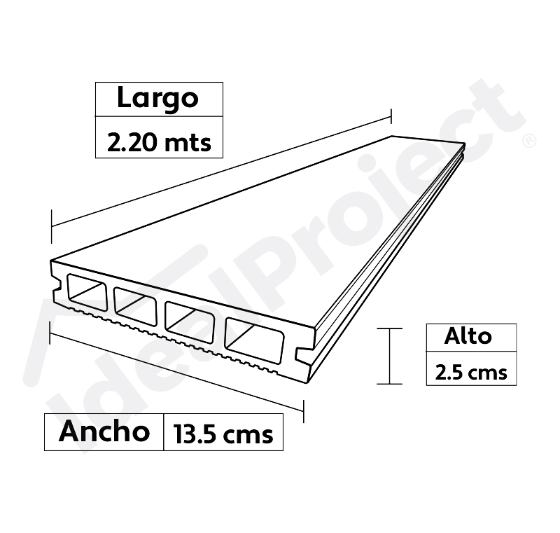 Deck Rustico 148x25x2200mm Madera