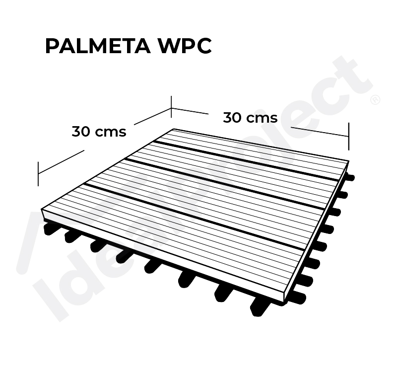 Palmeta WPC 30x30cm Gris (1/caja)