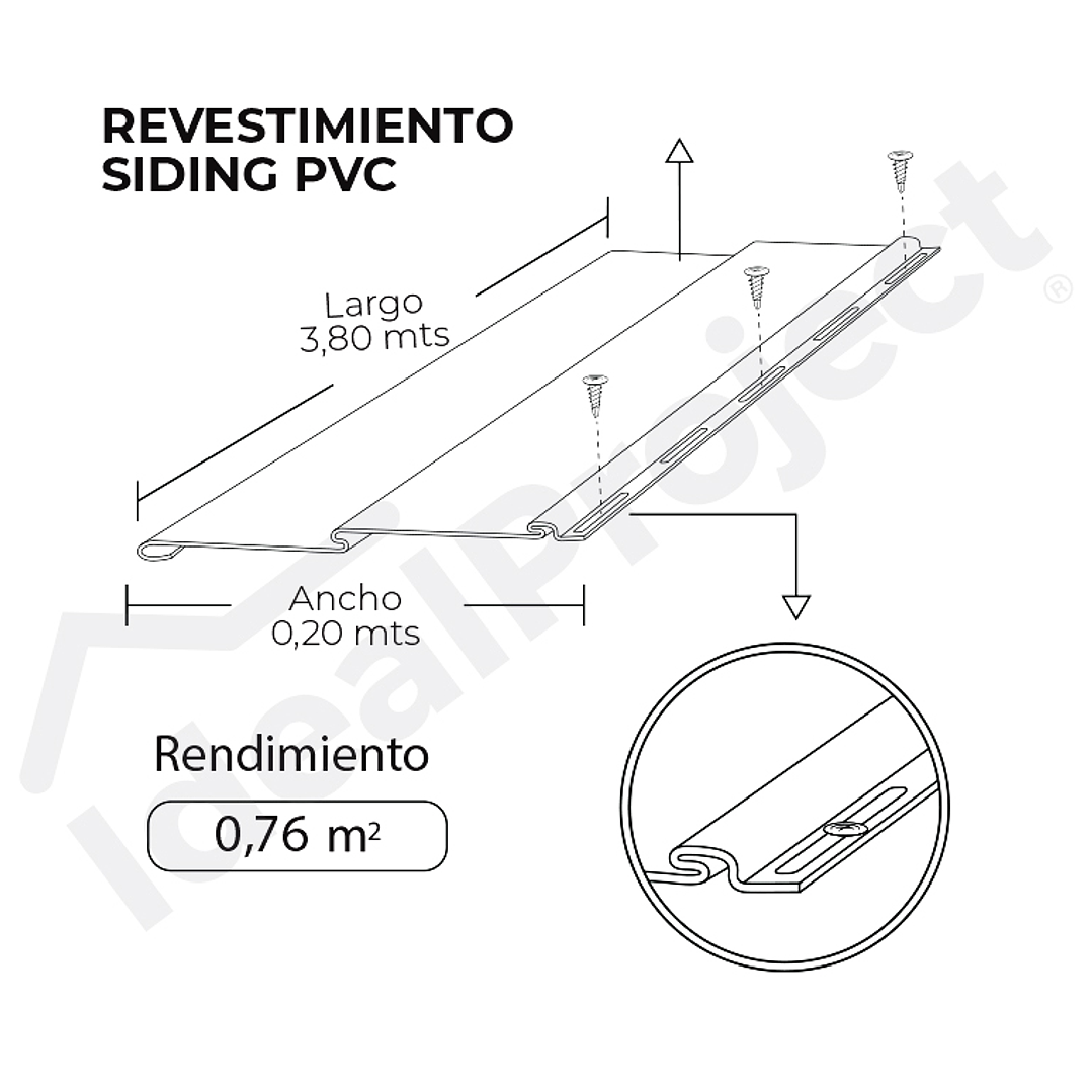 Siding PVC Color Blanco 3,80 metros 4