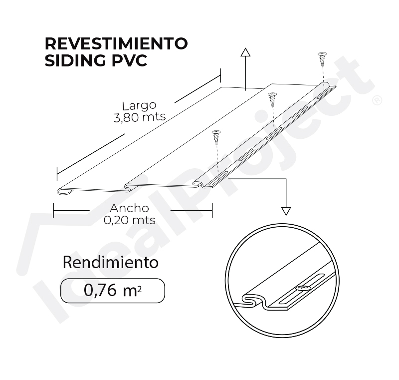 Siding PVC Color Gunmetal Grey 3,80 metros 