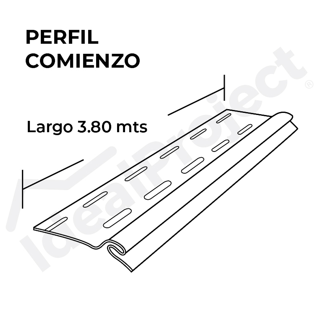 Perfil Comienzo 3,80 metros Blanco 2