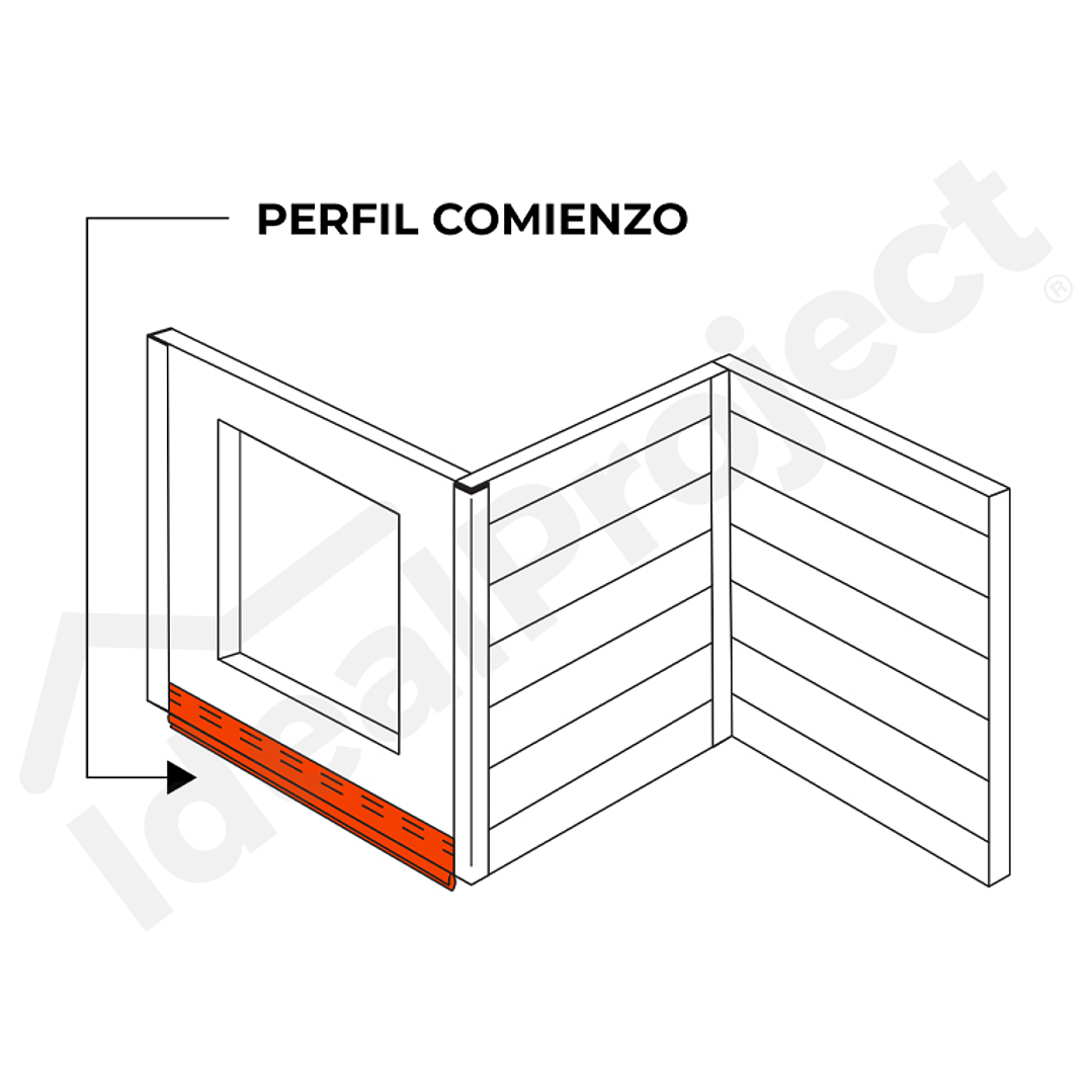 Perfil Comienzo 3,80 metros Blanco 3