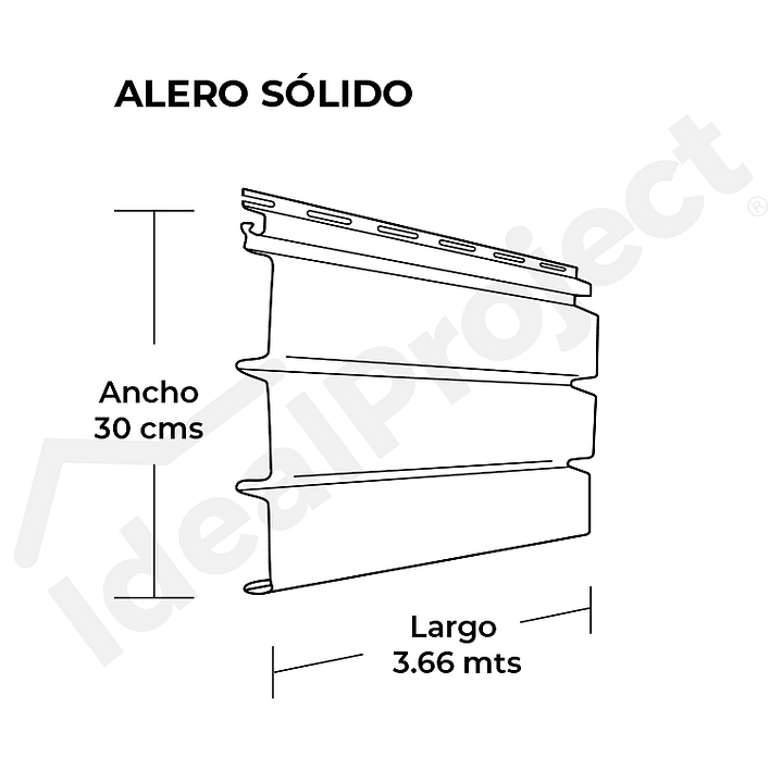 Alero Solido 3,66 metros Blanco 2