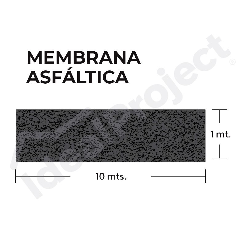 Membrana Asfáltica Gravillada Gris 4.0kg (1 x 10mts)