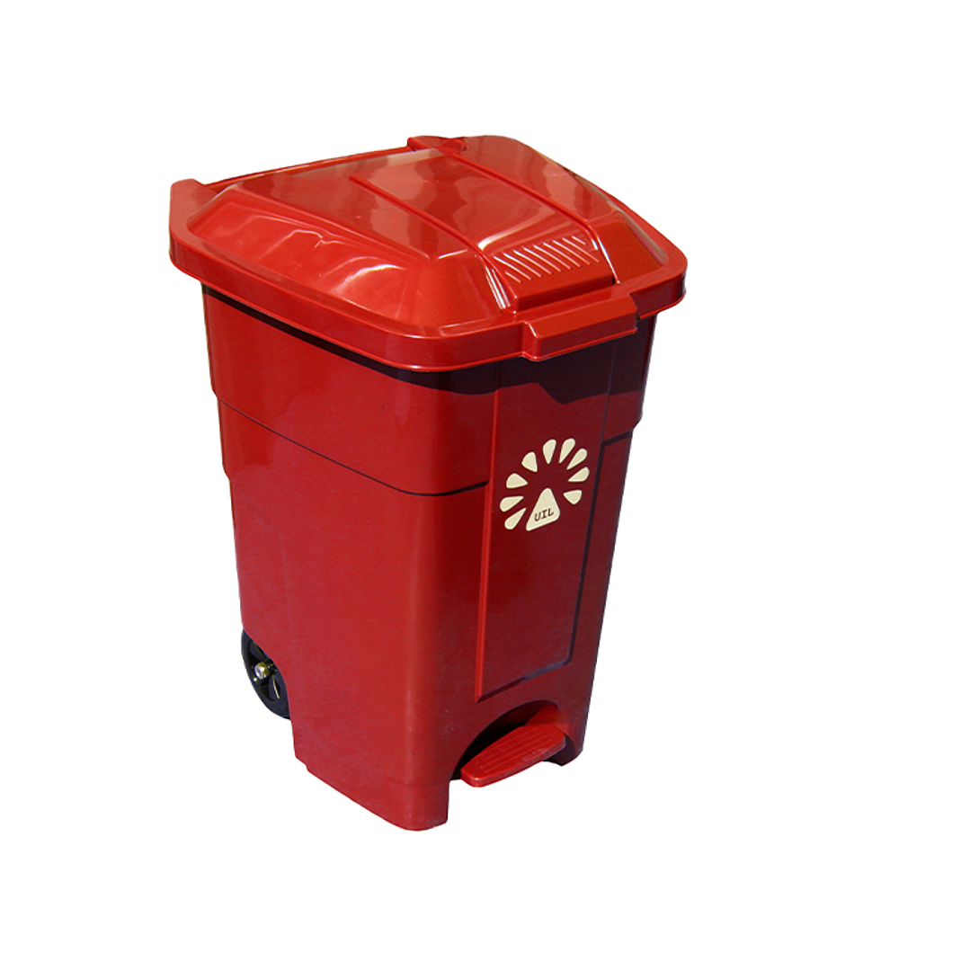 Basurero 50 Litros Color Rojo con pedal 1