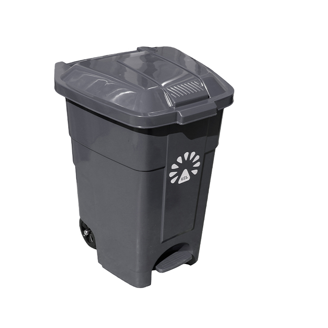 Basurero 50 Litros Color Gris con pedal 1