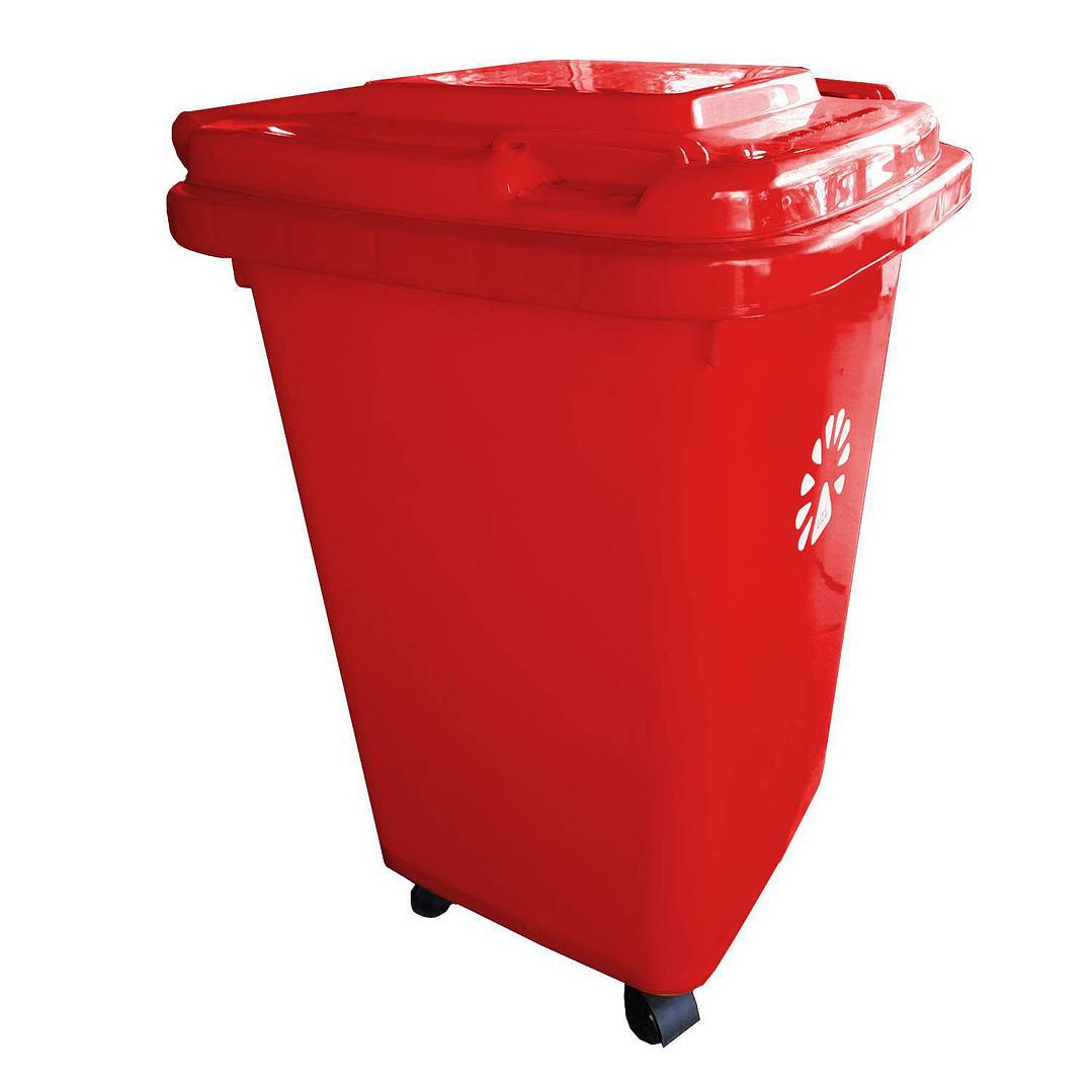 Basurero Frankfurt 50 litros C/Tapa Rojo 1