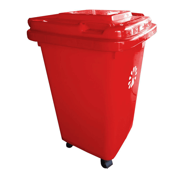 Basurero Frankfurt 50 litros C/Tapa Rojo 1