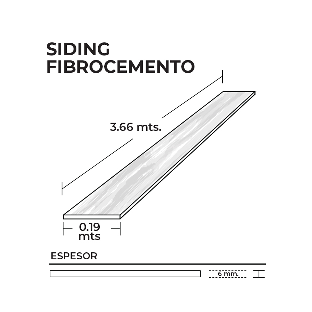 Revestimiento Siding Fibrocemento 0,19x3,66 x 6 mm Natural 2