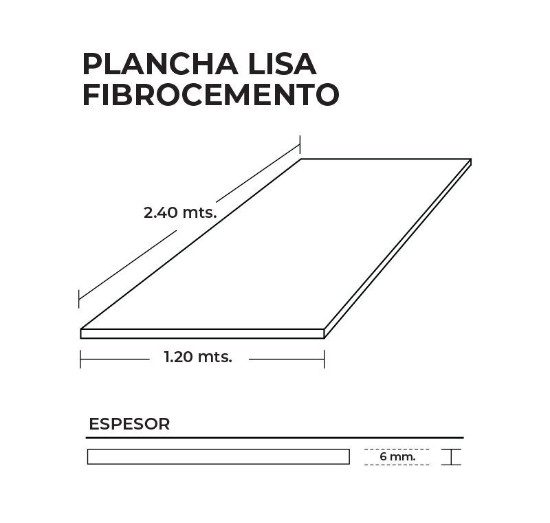 Fibrocemento Base Cerámica 1,20x2,40 6 mm