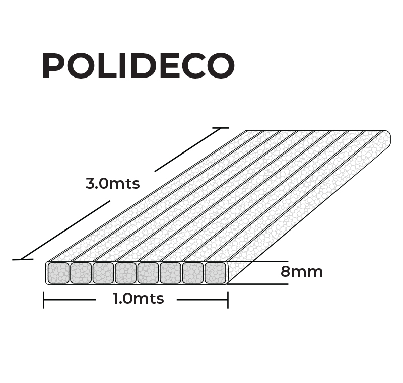 Polideco 1x3 metros x 8 mm 