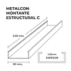 Perfil C 2x4x0,85mm x3 Metros Montante Estructural