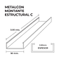 Perfil C 2x4x0,85mm x3 Metros Montante Estructural - Miniatura 3