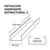 Perfil C 2x3x0,85mm x3,0 Metros Montante Estructural 