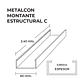 Perfil C 2x3x0,85mm x2,4 Metros Montante Estructural  - Miniatura 3