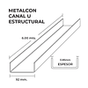 Perfil U 2x4x0,85mmX6,0 Metros Solera Estructural 