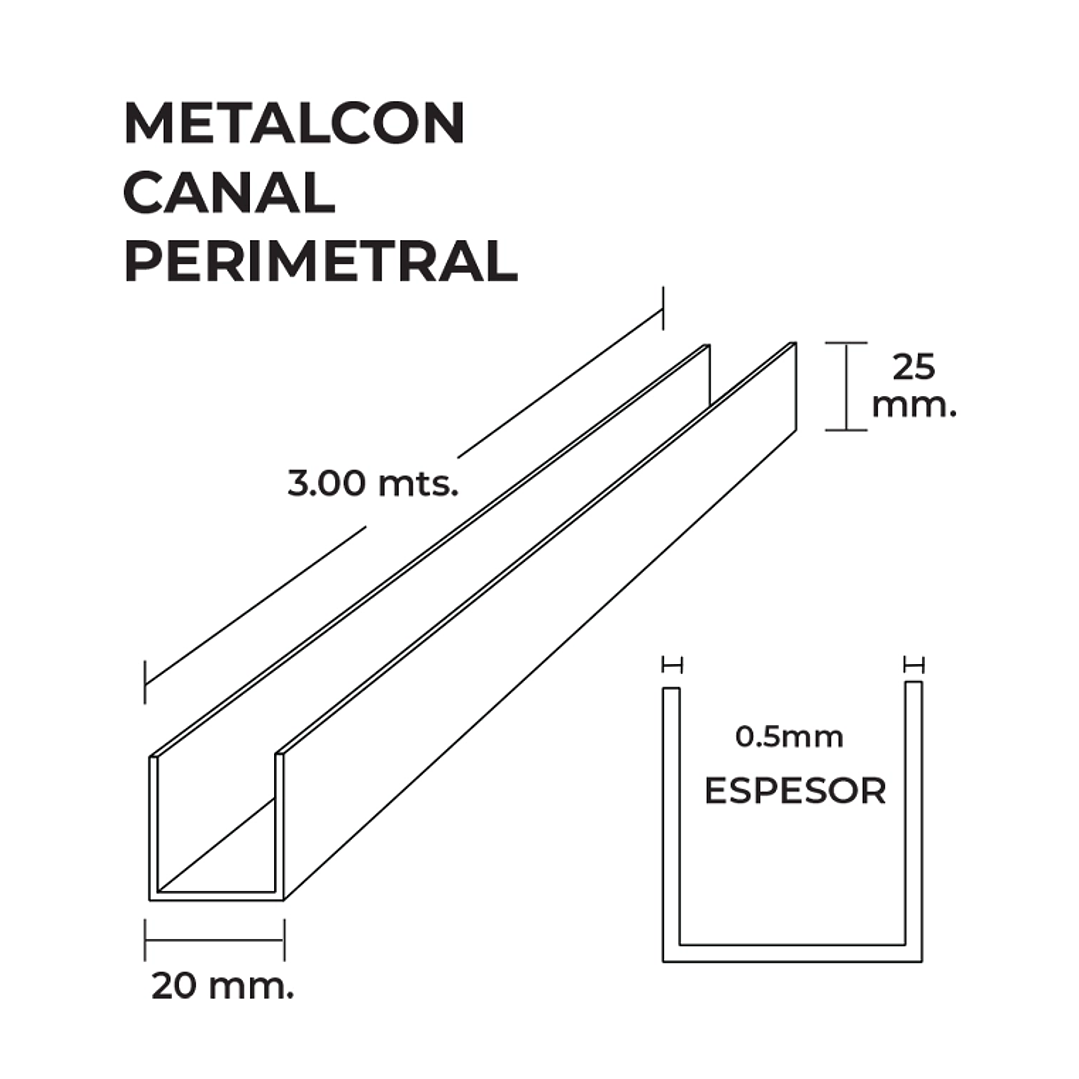 Perfil AT 25X20X0.5X3 Metros 3