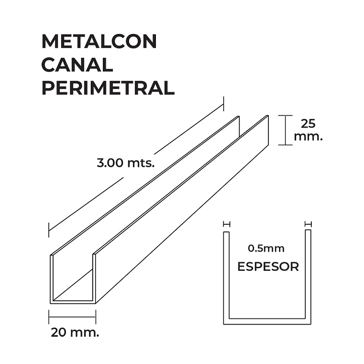 Perfil AT 25X20X0.5X3 Metros 3