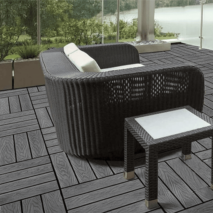 Deck WPC modular 30cmx30cm Gris 4