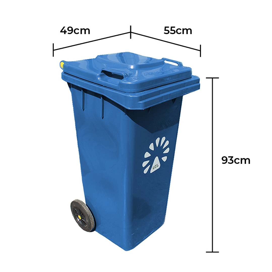 Basurero contenedor 120 Litros Azul 2