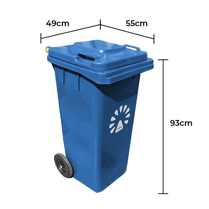Basurero contenedor 120 Litros Azul 2