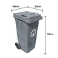 Basurero contenedor 120 Litros Gris - Miniatura 2